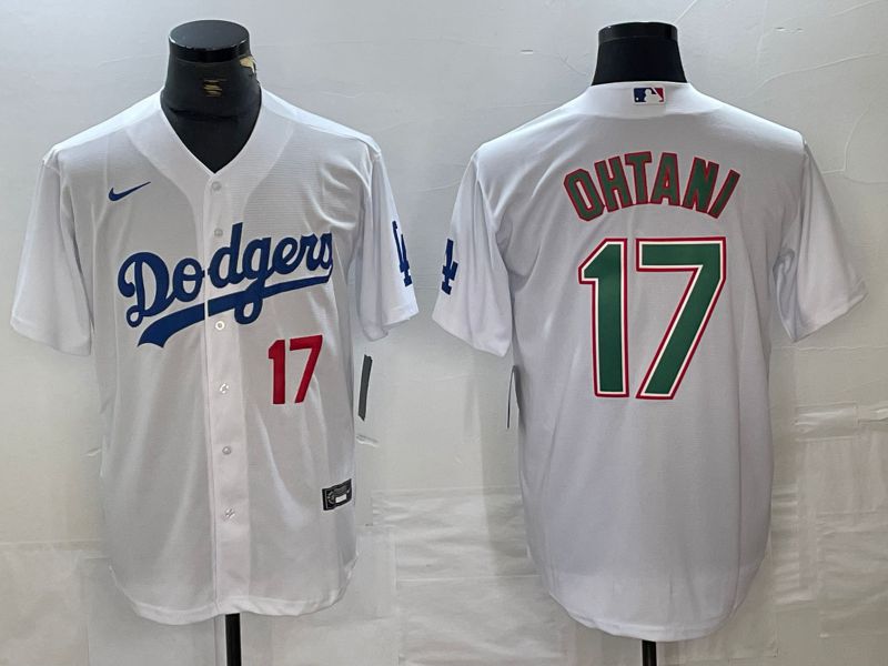 Men Los Angeles Dodgers 17 Ohtani White Nike Game MLB Jersey style 19